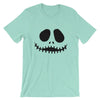 Brick Forces Jack Skellington Face Short-Sleeve Unisex T-Shirt - Heather Mint / S