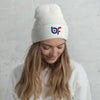 Brick Forces Logo Cuffed Beanie - White - Printful Clothing
