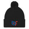 Brick Forces Logo Embroidery Pom Pom Knit Cap - Black - Printful Clothing