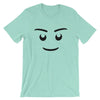 Brick Forces Minifig Happy Face Short-Sleeve Unisex T-Shirt - Heather Mint / S