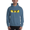 Brick Forces Ninja Eyes Unisex Hoodie - Indigo Blue / S - Printful Clothing