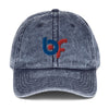 Brick Forces Logo Vintage Cotton Twill Cap - Navy - Printful Clothing